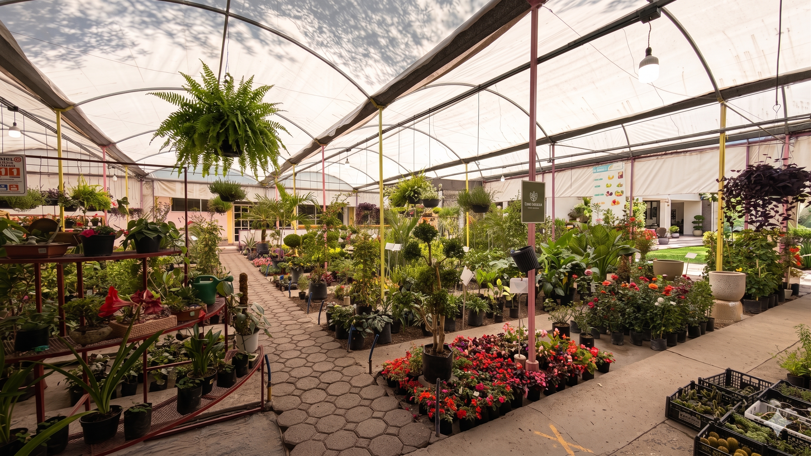 Interior del vivero Garden Center Marysia con plantas y flores